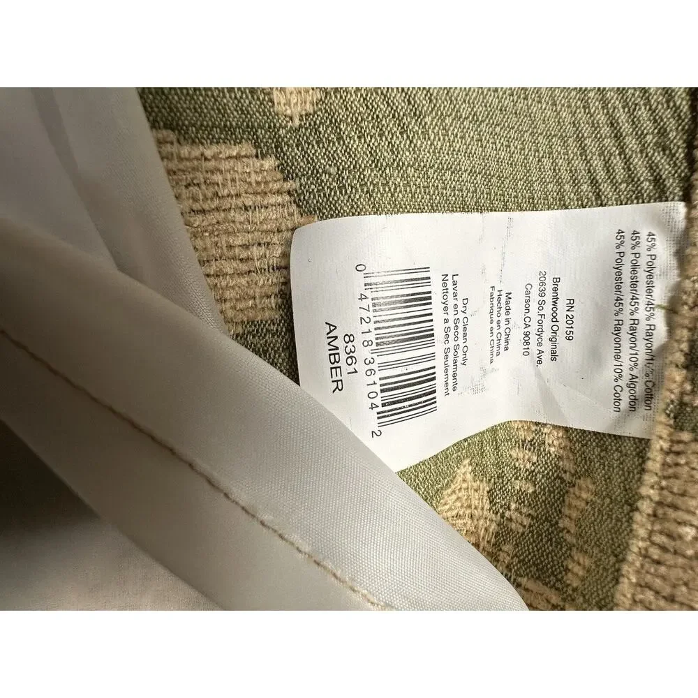 4 BRENTWOOD AMBER GREEN PALM TREES BEADED FRINGED VALANCE 68 X 14 “READ”